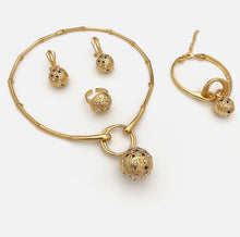 Load image into Gallery viewer, Nigeria Gold Plated Beads Jewelry For Women Dubai Fashion Gold Color Necklace Earring African Women Wedding Party Accessories