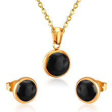 Load image into Gallery viewer, LUXUKISSKIDS Opal Shell Dubai Wedding Bridal Christmas Jewelry Sets Pendant Necklace Earring For Women Gold Indian Jewellery Set