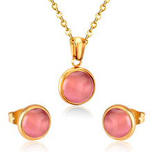 Load image into Gallery viewer, LUXUKISSKIDS Opal Shell Dubai Wedding Bridal Christmas Jewelry Sets Pendant Necklace Earring For Women Gold Indian Jewellery Set