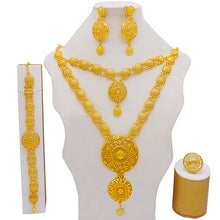 Load image into Gallery viewer, Necklace Sets For Women Dubai African Gold Jewelry Set Bride Earrings Rings Indian Nigerian Wedding Jewelery Set Gift