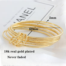 Load image into Gallery viewer, Wholesale 4pcs/set Luxury Gold Color Jewelry Muslim Turkish Bangles Ethiopian African Women Dubai Bracelet Party Wedding Gifts