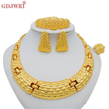 Load image into Gallery viewer, Necklace Sets For Women Dubai African Gold Jewelry Set Bride Earrings Rings Indian Nigerian Wedding Jewelery Set Gift