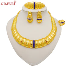 Load image into Gallery viewer, Necklace Sets For Women Dubai African Gold Jewelry Set Bride Earrings Rings Indian Nigerian Wedding Jewelery Set Gift