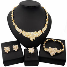 Load image into Gallery viewer, Arab Dubai Bride Jewelry Set 18K High-End Temperament Real Gold Plated Jewelry Wedding Set Necklace Earring Ladies Gift Set