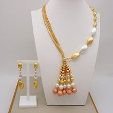Load image into Gallery viewer, Fashion Wedding Jewelry Sets Gold Colour African Beads Necklaces Earrings Dubai Indian Bridal Jewelry Set For Women Party Gift