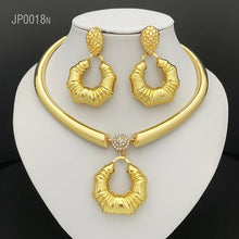 Load image into Gallery viewer, Dubai Women Necklace Earrings Set African Fashion Jewelry Nigeria Gold Plated Bride Jewelry Wedding Party Gifts