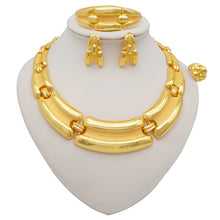Load image into Gallery viewer, Wedding Jewelry Set For Women Dubai Gold Bridal Necklace Earrings Ring Bracelet For Party Jewelry Gift