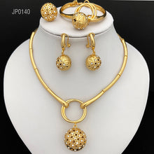 Load image into Gallery viewer, Nigeria Gold Plated Beads Jewelry For Women Dubai Fashion Gold Color Necklace Earring African Women Wedding Party Accessories