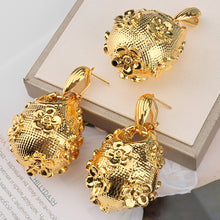 Load image into Gallery viewer, Africa Ear Jewelry for Women Fashion Dubai Wedding Earrings Pendant for Bridal Design Gold Plated Nigerian Accessories