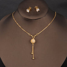 Load image into Gallery viewer, Fashion Charms Ball Sets Gold Color,Small Beads Dubai Necklace Earrings for Women/Girls,Ethioipian Jewelry African Indian Gift