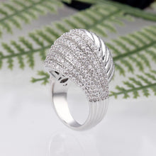 Load image into Gallery viewer, Brand Frosted Rings Gold Bold with Zirconia Stones 2022 Women Engagement Party Dubai Bridal weeding Jewelry Rings High Quality