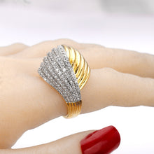 Load image into Gallery viewer, Brand Frosted Rings Gold Bold with Zirconia Stones 2022 Women Engagement Party Dubai Bridal weeding Jewelry Rings High Quality