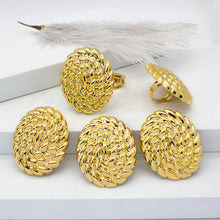 Load image into Gallery viewer, Jewelry Set Women Fashion Oval Shape Wheatears African Dubai Gold Color Big Earrings Ring Bracelet Necklace for Bridal Wedding