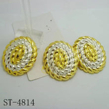 Load image into Gallery viewer, Jewelry Set Women Fashion Oval Shape Wheatears African Dubai Gold Color Big Earrings Ring Bracelet Necklace for Bridal Wedding