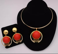 Fashion Nigerian Woman Wedding African Beads Jewelry Set Gold Color Fashion Dubai Gold Color Bridal Gift