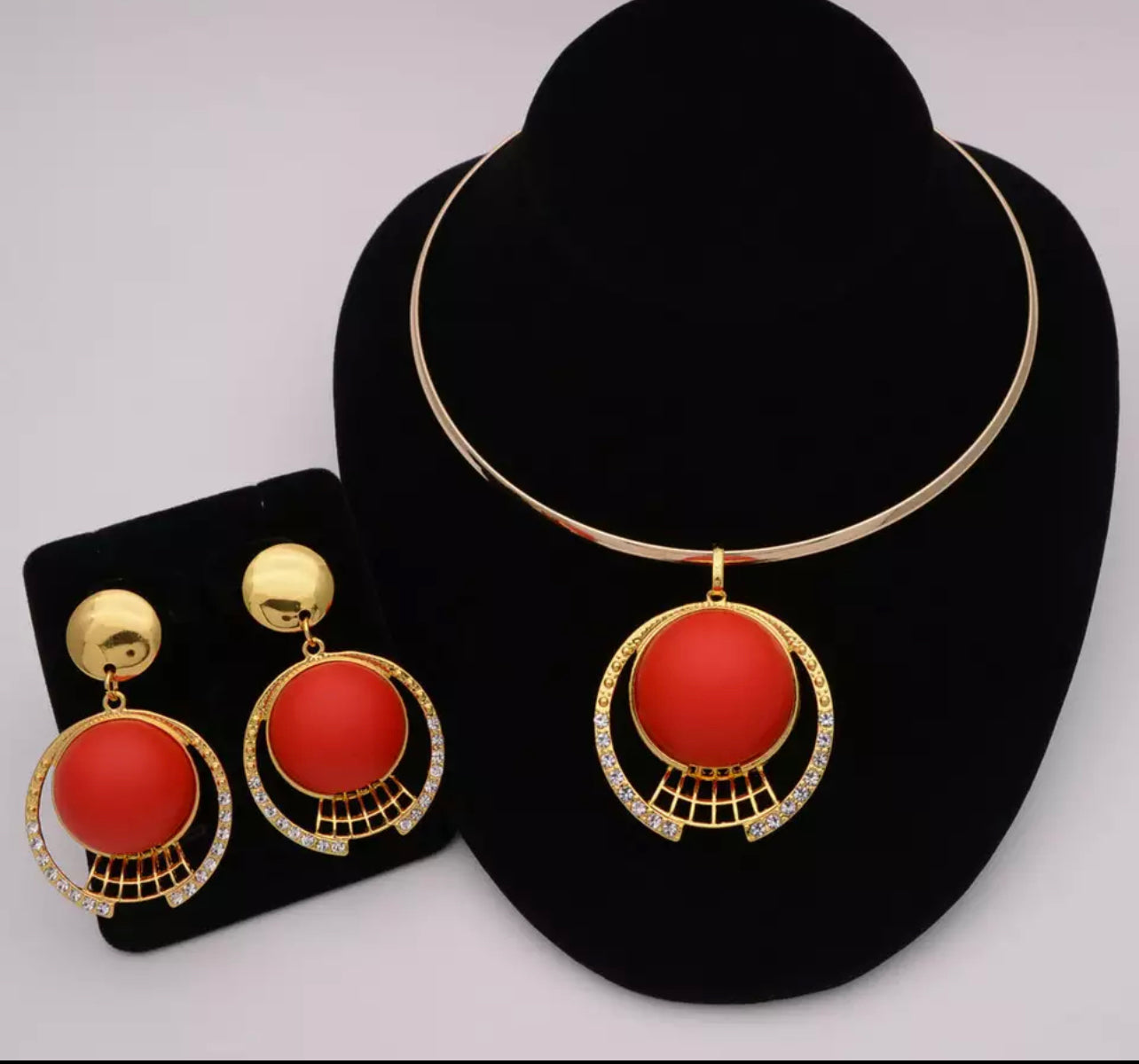 Fashion Nigerian Woman Wedding African Beads Jewelry Set Gold Color Fashion Dubai Gold Color Bridal Gift