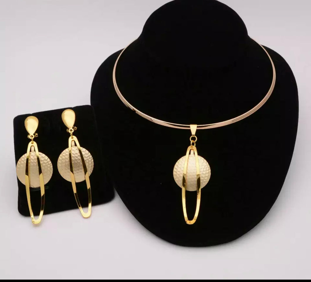 Fashion Nigerian Woman Wedding African Beads Jewelry Set Gold Color Fashion Dubai Gold Color Bridal Gift
