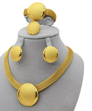 Load image into Gallery viewer, 18k Gold Plated Italian Jewelry Set For Wedding, Anniversary, Jewelry Set Gift, Necklaces Bracelets Earing Sets
