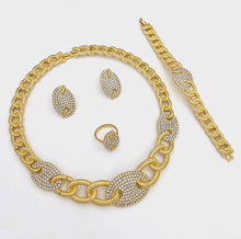 Load image into Gallery viewer, Dubai Luxury Jewelry For Women Italian Ladies Gold Plated Jewelry African Popular Necklace Earring Ring Bracelet Wedding Set
