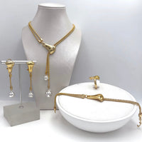 Dubai Luxury Jewelry For Women Latest Design Italian Gold Color Necklace Earrings African Big Jewelry Wedding Party Gift