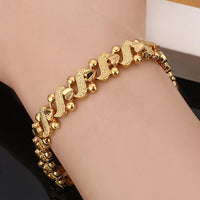 Trendy Romantic Heart Bracelet Gold Color Dubai Ethiopian African Women Jewelry