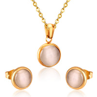 LUXUKISSKIDS Opal Shell Dubai Wedding Bridal Christmas Jewelry Sets Pendant Necklace Earring For Women Gold Indian Jewellery Set