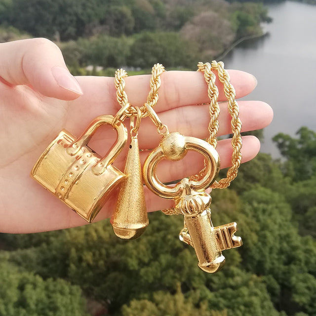 New Dubai Gold Jewelry Women's Fashion Necklace Boutique Wedding Bridal Copper Gold Design Trendy Chain Necklace