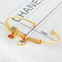 Load image into Gallery viewer, Wholesale 4pcs/set Luxury Gold Color Jewelry Muslim Turkish Bangles Ethiopian African Women Dubai Bracelet Party Wedding Gifts
