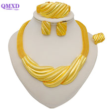 Load image into Gallery viewer, Nigeria Dubai Gold Jewelry sets For Women Big Necklace African Set Italian Bridal Jewellery Sets Wedding Collares Accessories
