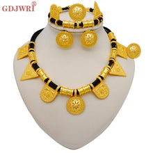 Load image into Gallery viewer, Necklace Sets For Women Dubai African Gold Jewelry Set Bride Earrings Rings Indian Nigerian Wedding Jewelery Set Gift
