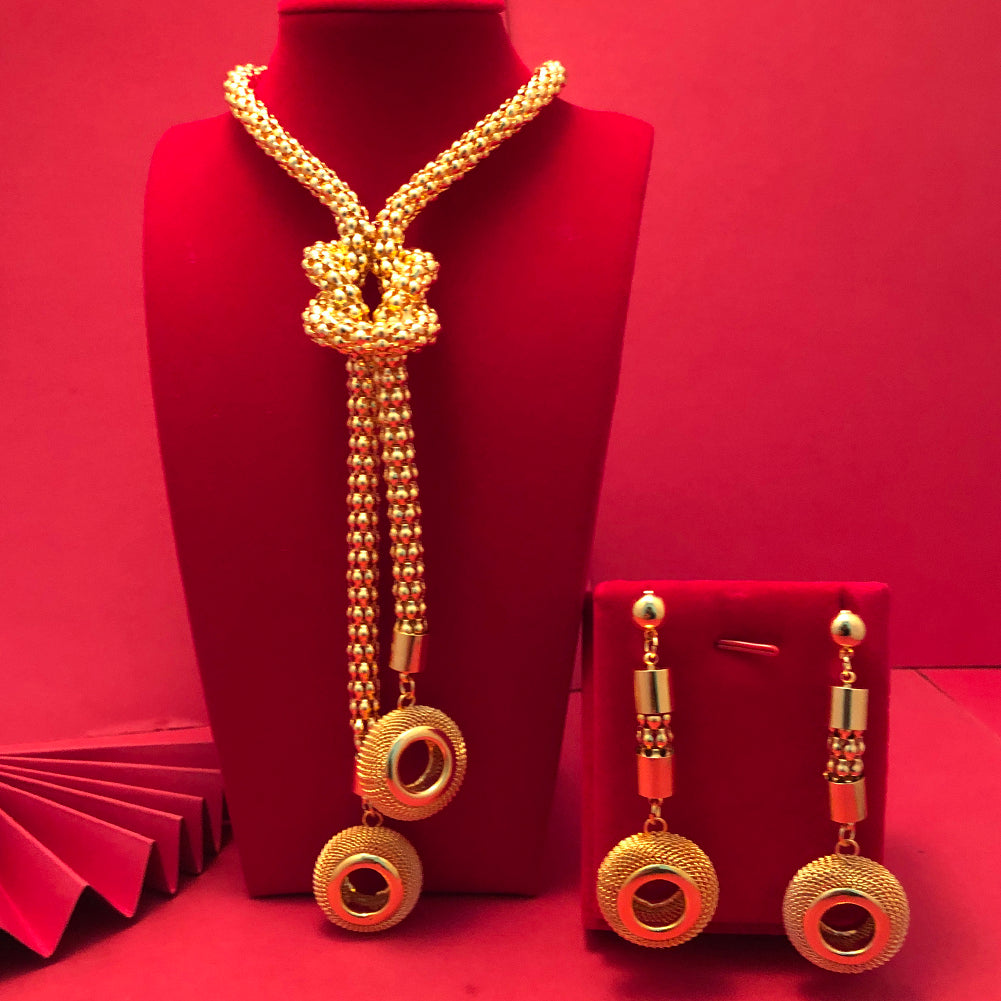 24K Dubai Jewelry sets high Quality Gold Color plated unique Design Wedding  jewelry set