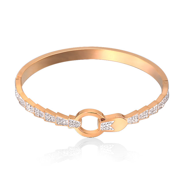 Snake Shaped Bracelet 18k Gold-plated Diamond Titanium Steel Bracelet African Jewelry Dubai Luxury Designer For Women