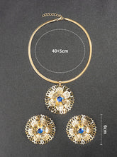 Load image into Gallery viewer, Nigeria Saudi Arabia Women Jewelry 2 Piece Set Necklace Earring Bracelet Ring For Women 18k Gold Plated Dubai Jewelry
