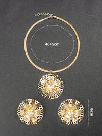 Nigeria Saudi Arabia Women Jewelry 2 Piece Set Necklace Earring Bracelet Ring For Women 18k Gold Plated Dubai Jewelry