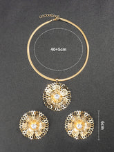 Load image into Gallery viewer, Nigeria Saudi Arabia Women Jewelry 2 Piece Set Necklace Earring Bracelet Ring For Women 18k Gold Plated Dubai Jewelry
