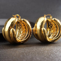Africa Ear Jewelry for Women Fashion Dubai Wedding Earrings Pendant for Bridal Design Gold Plated Nigerian Accessories