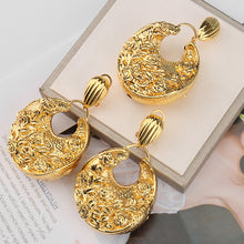 Load image into Gallery viewer, Africa Ear Jewelry for Women Fashion Dubai Wedding Earrings Pendant for Bridal Design Gold Plated Nigerian Accessories
