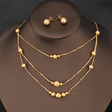 Load image into Gallery viewer, Fashion Charms Ball Sets Gold Color,Small Beads Dubai Necklace Earrings for Women/Girls,Ethioipian Jewelry African Indian Gift
