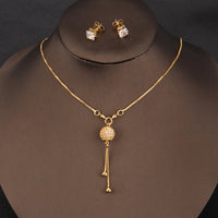 Fashion Charms Ball Sets Gold Color,Small Beads Dubai Necklace Earrings for Women/Girls,Ethioipian Jewelry African Indian Gift