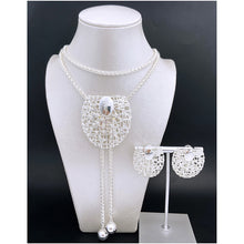 Load image into Gallery viewer, Dubai Gold Colored Jewelry For Women Adjustable Long Chain Necklace Color Hollow Out Big Pendant Earrings Set Wedding Party Gift
