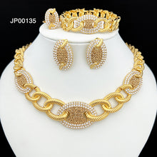 Load image into Gallery viewer, Dubai Luxury Jewelry For Women Italian Ladies Gold Plated Jewelry African Popular Necklace Earring Ring Bracelet Wedding Set
